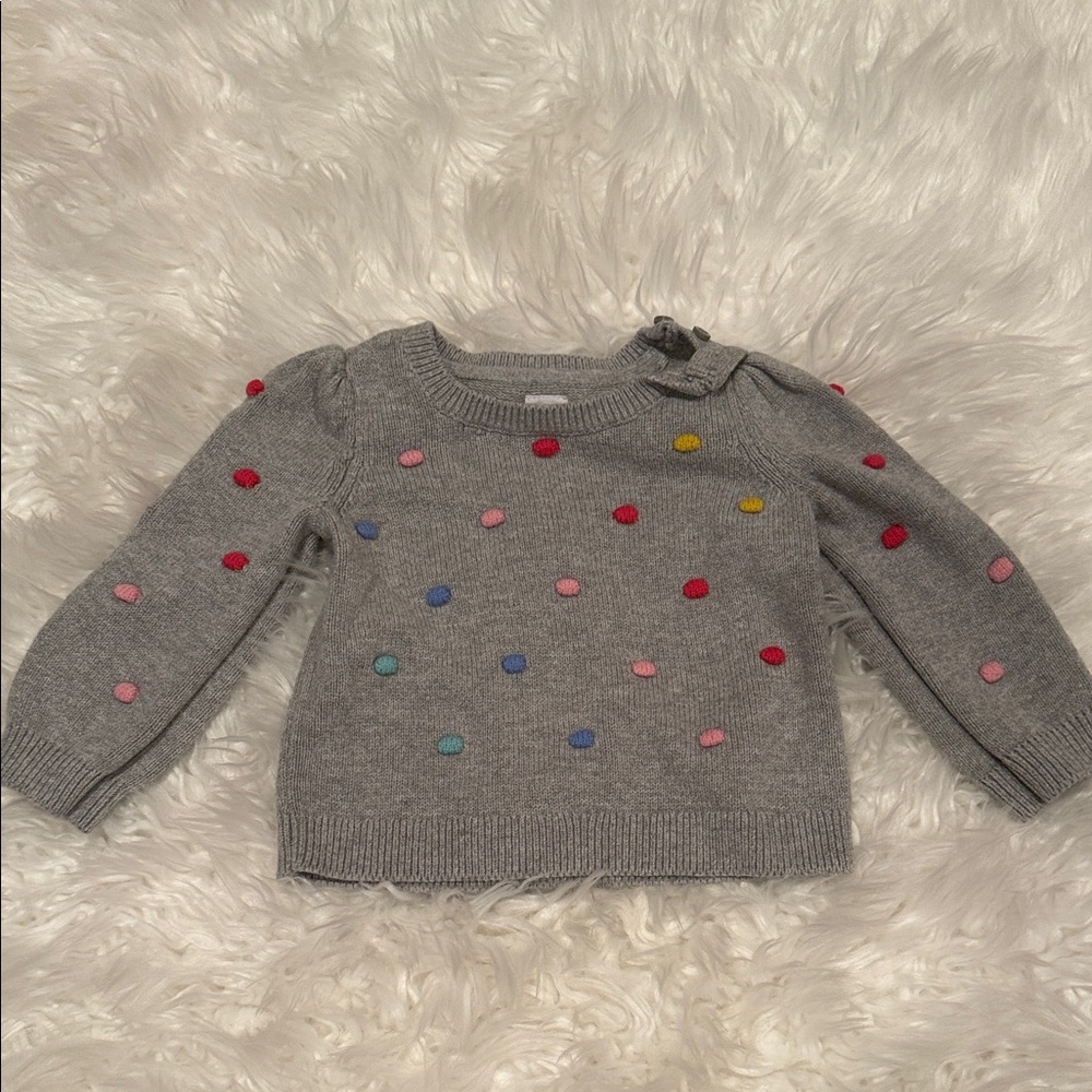 GAP Gray Sweater with Colorful Dots